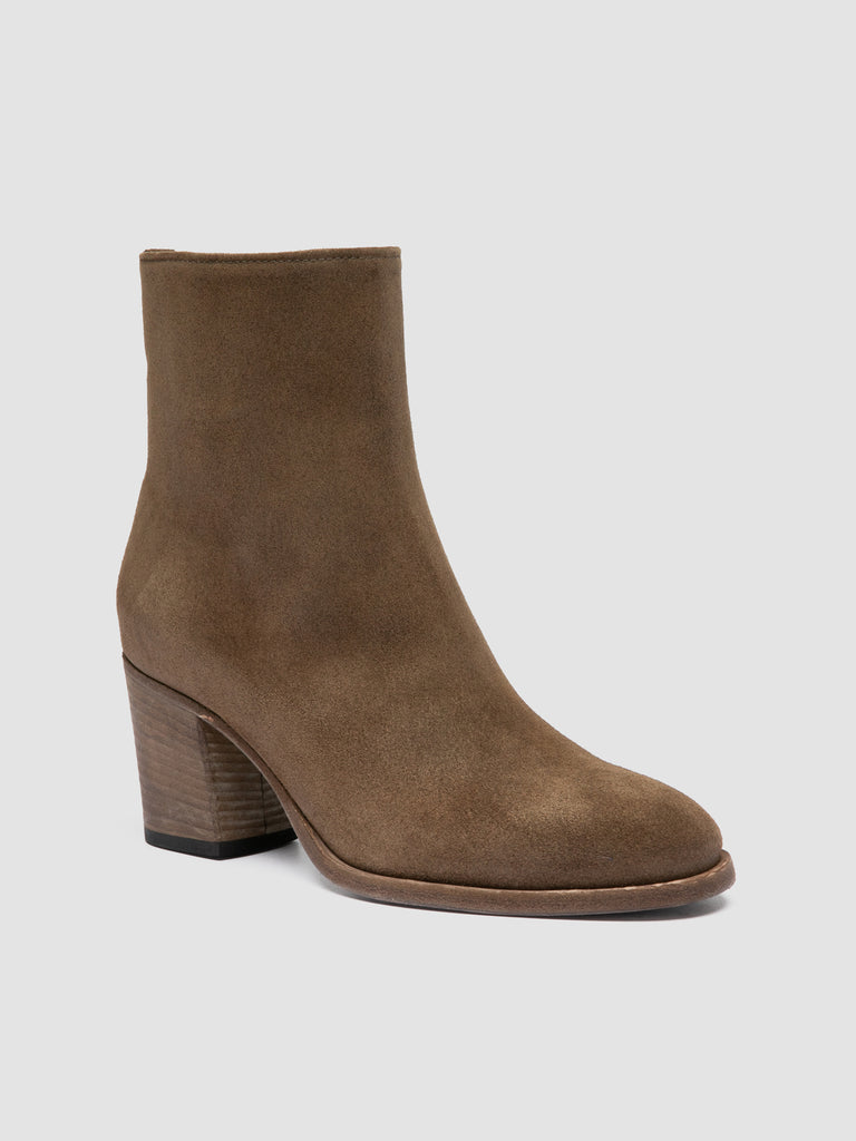 DELICE 005 - Brown Suede Zip Boots