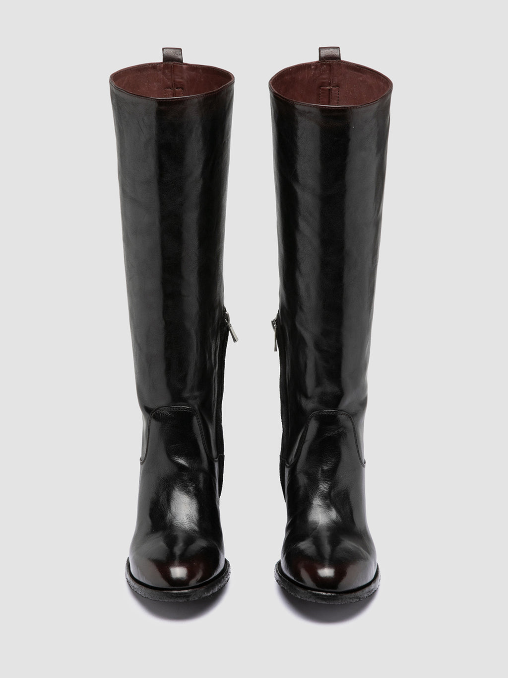 DENNER 116 - Brown Leather Zip Boots - image 2,side view