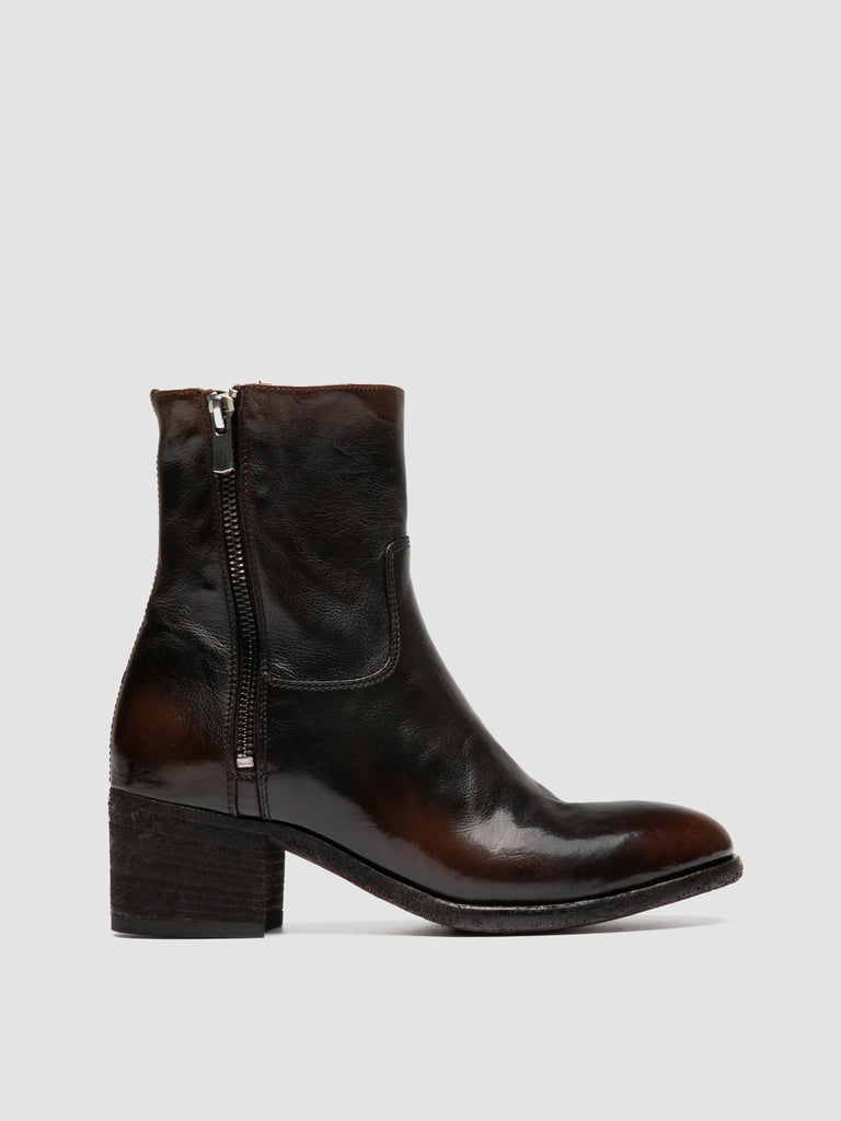 DENNER 129 - Brown Leather Zipped Boots