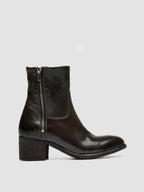 DENNER 129 - Graue Lederstiefel mit Reißverschluss