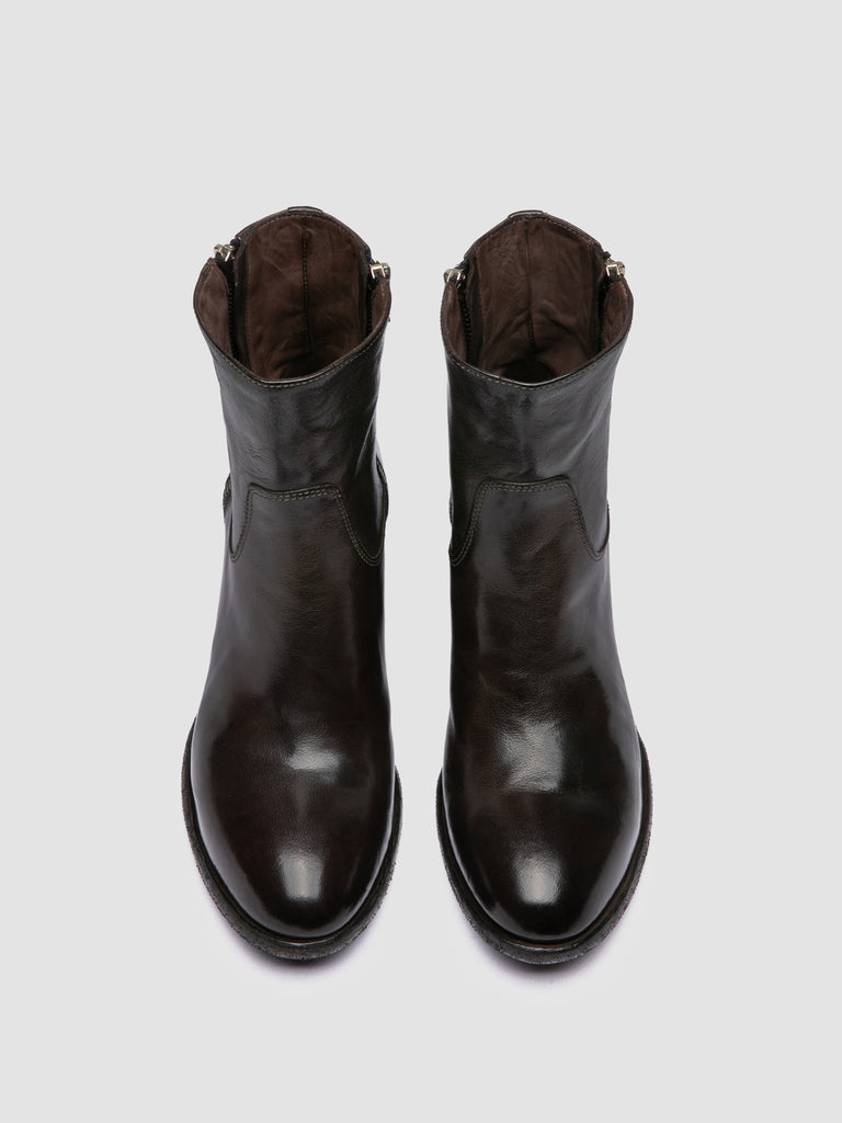 DENNER 129 - Grey Leather Zipped Boots
