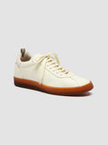 GINNASIO 101 - White Leather Sneakers - thumb image 3,side view