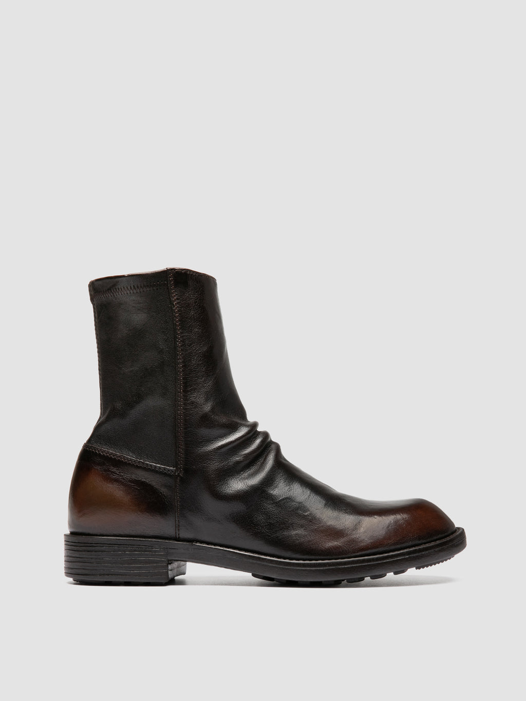 DIARY 115 - Brown Stretch Leather Boots - image 1,side view