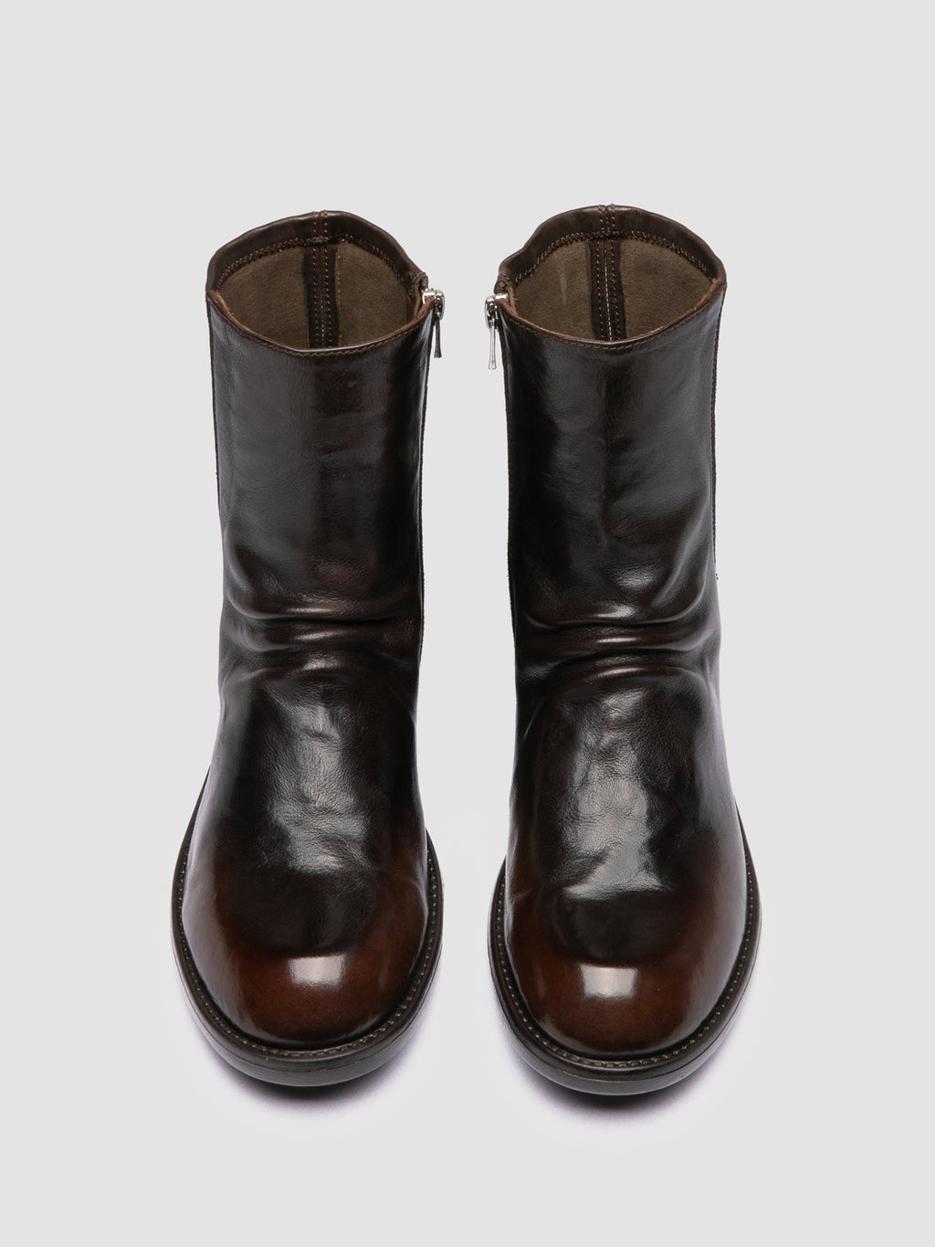 DIARY 115 - Brown Stretch Leather Boots - image 2,side view