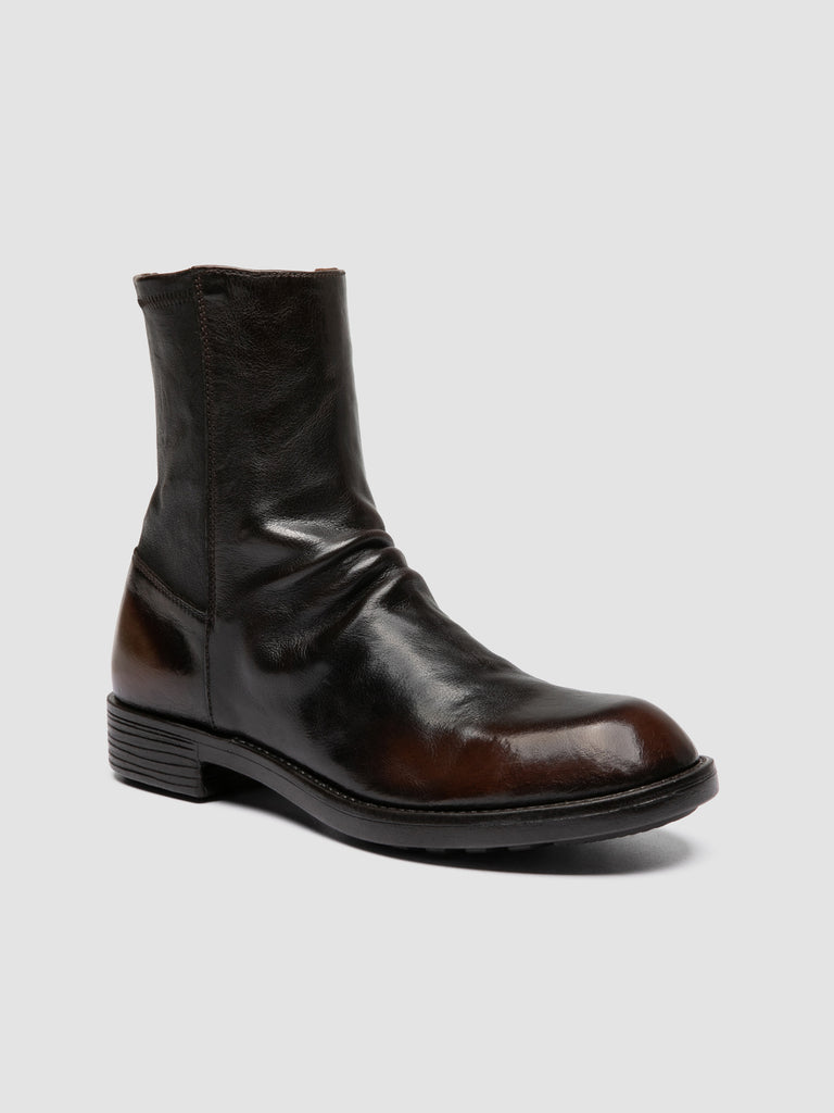 DIARY 115 - Brown Stretch Leather Boots