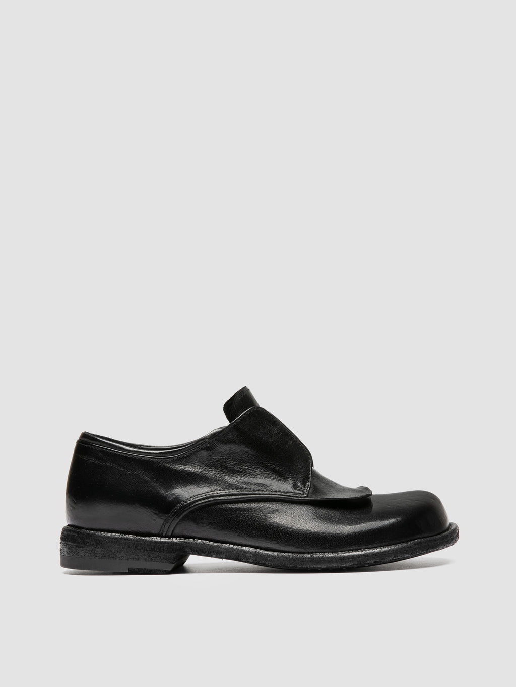 EMERALD DD 001 - Black Leather Derby Shoes - image 1,side view