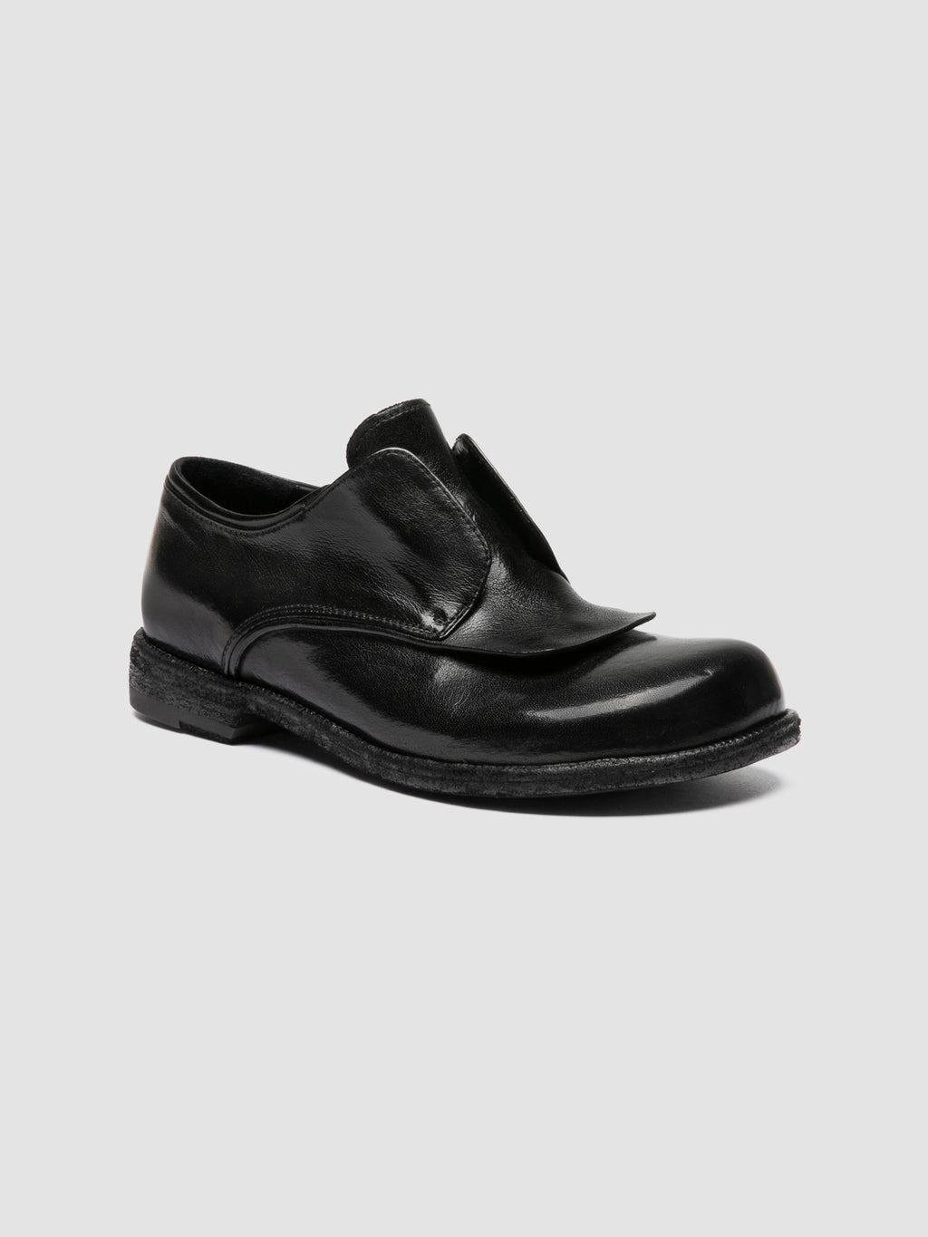 EMERALD DD 001 - Black Leather Derby Shoes - image 3,side view