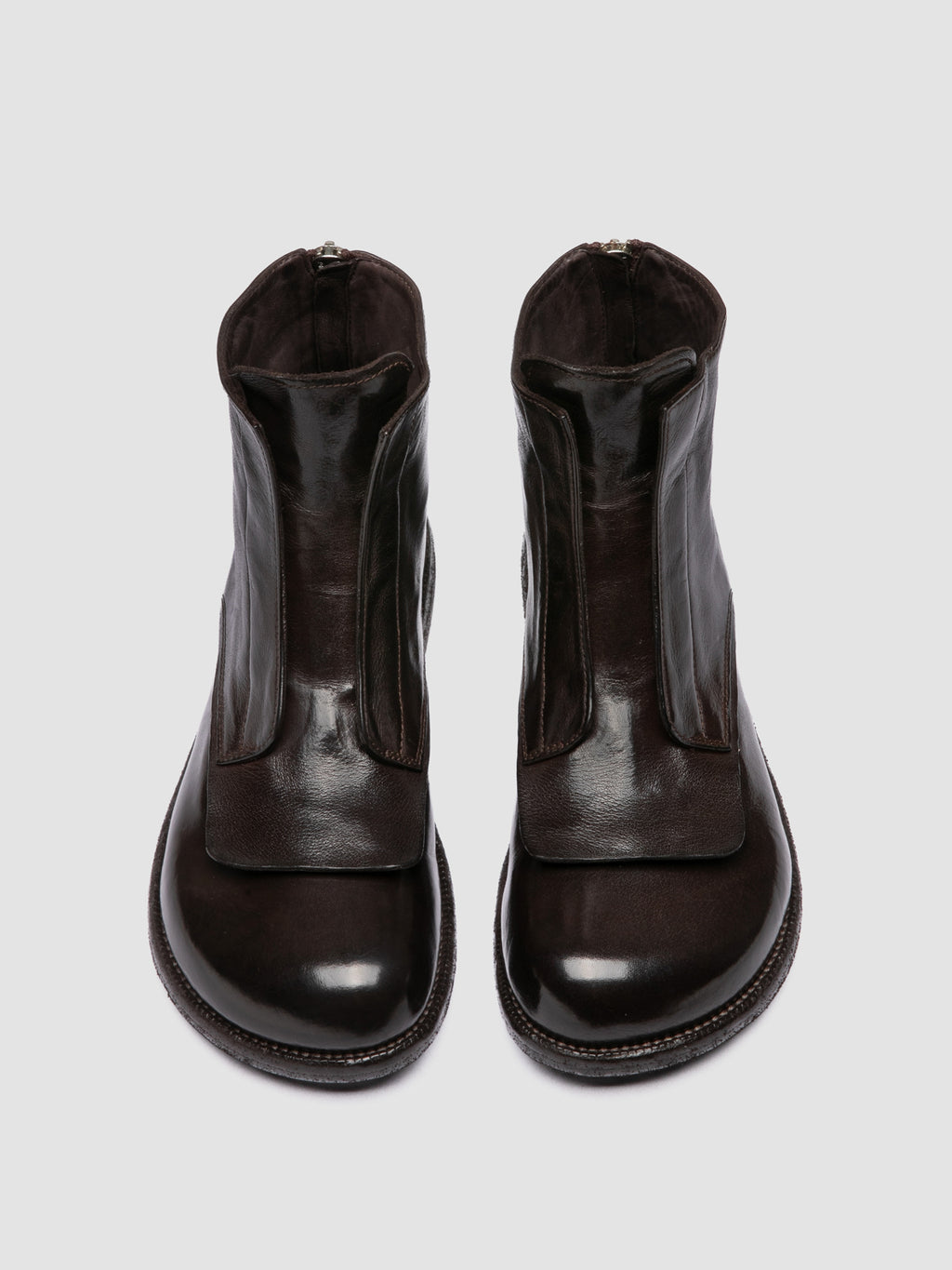 EMERALD DD 002 - Brown Leather Zipped Boots - image 2,side view