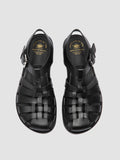 EMERALD 013 - Black Leather Fisherman Sandals - thumb image 2,side view
