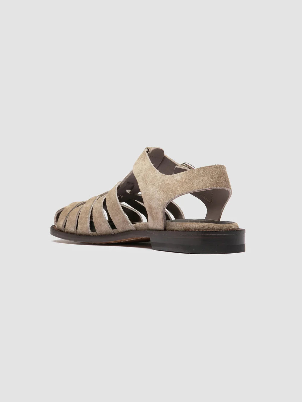 SMARAGD 013 - Braungraue Fischersandalen aus Wildleder - image 4,side view