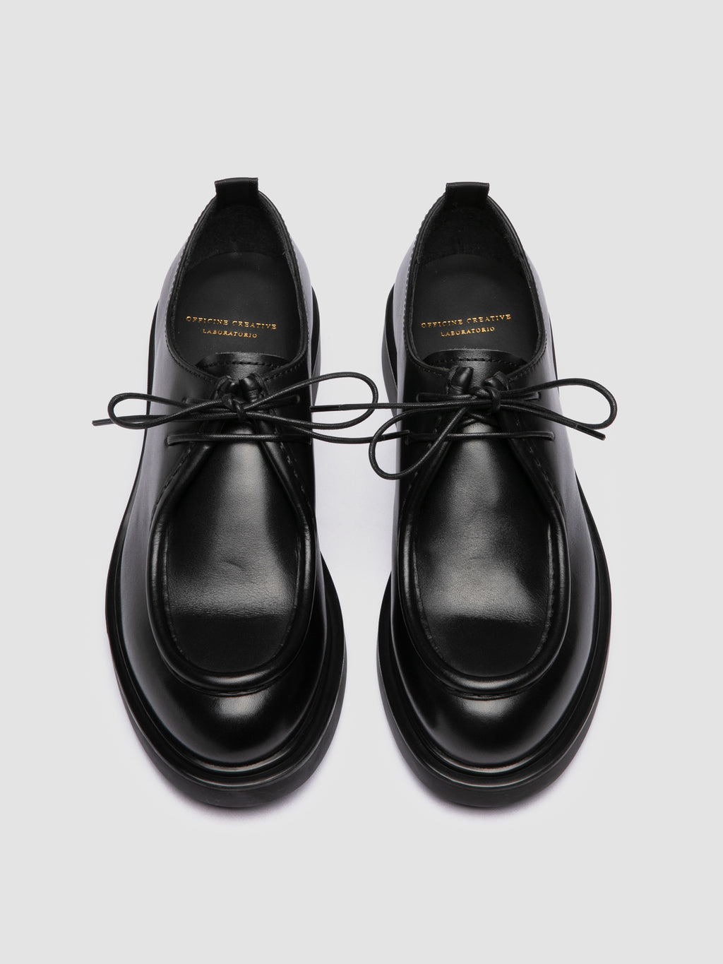 ENGINEER 102 - Schwarze Derby-Schuhe aus Leder - image 2,side view