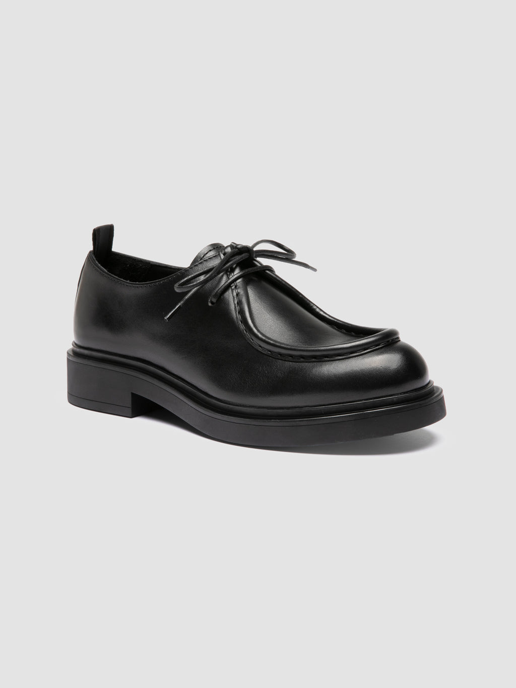 ENGINEER 102 - Schwarze Derby-Schuhe aus Leder - image 3,side view
