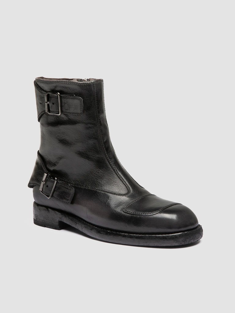 EPHYMERAL 003 - Black Leather Zipped Boots