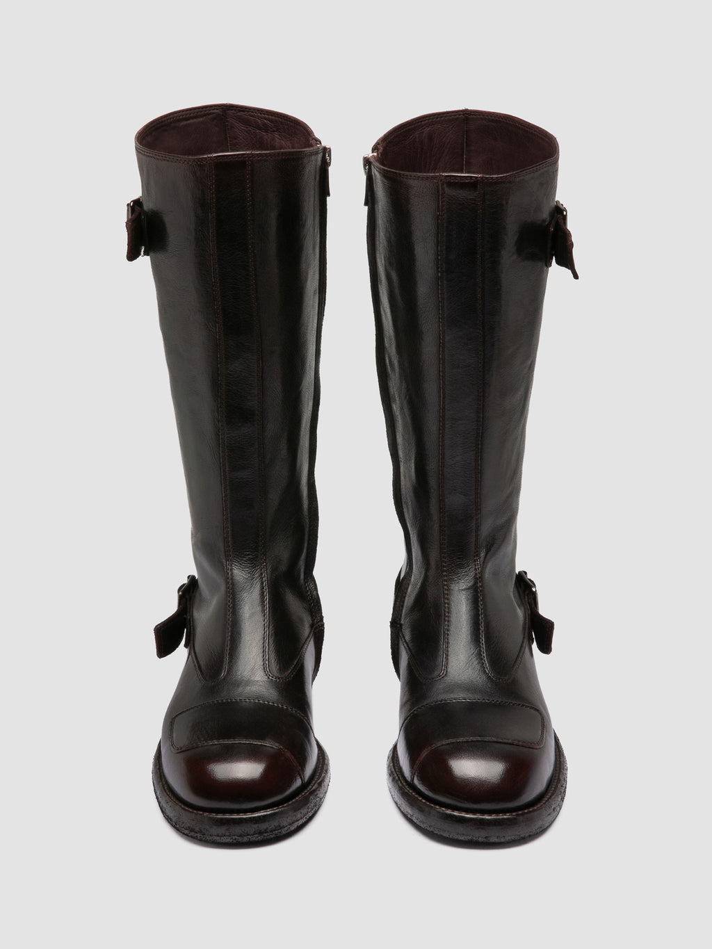 EPHYMERAL 004 - Brown Leather Zipped Boots - image 2,side view