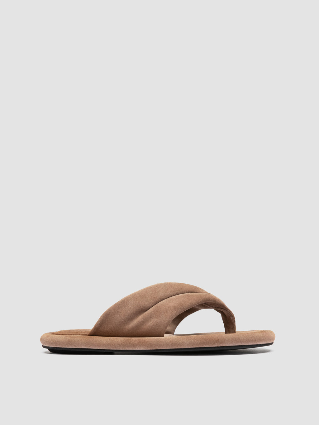 ESTENS 112 - Taupefarbene Zehenstegsandalen aus Wildleder - image 1,side view