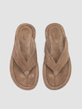 ESTENS 112 - Taupefarbene Zehenstegsandalen aus Wildleder - thumb image 2,side view