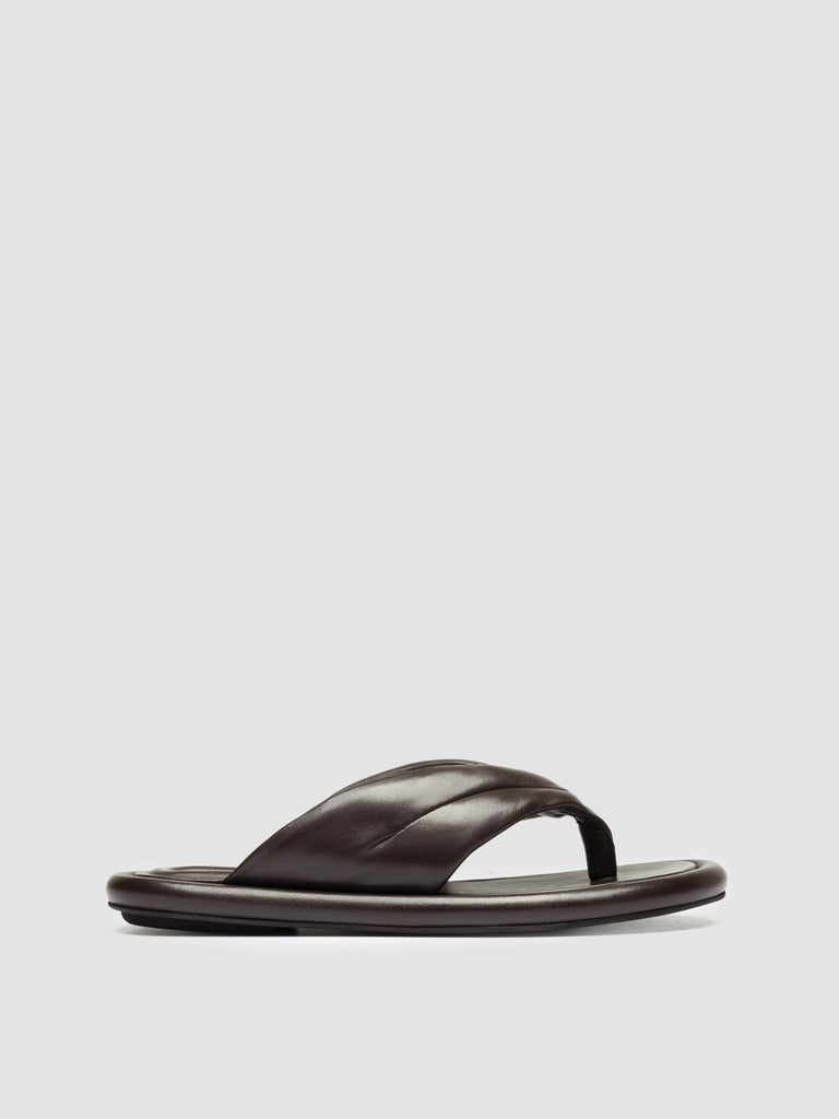 ESTENS 112 - Brown Leather Thong Sandals