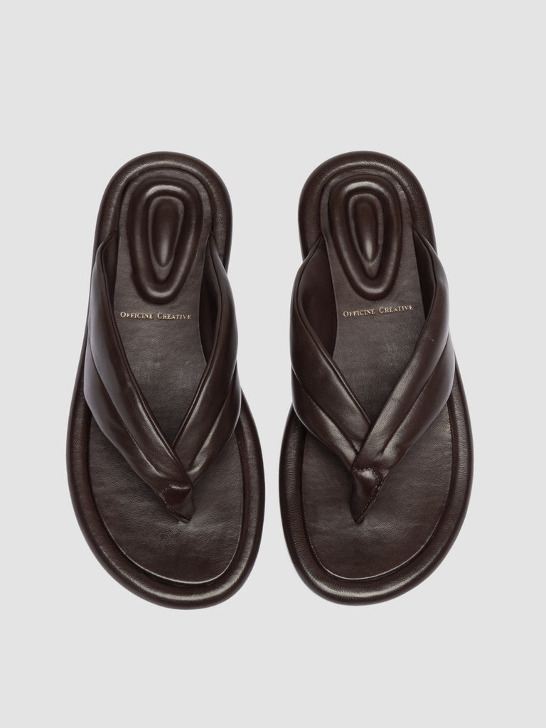 ESTENS 112 - Brown Leather Thong Sandals