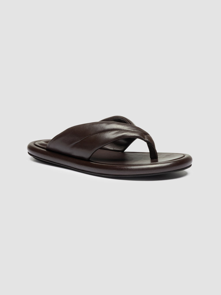 ESTENS 112 - Brown Leather Thong Sandals