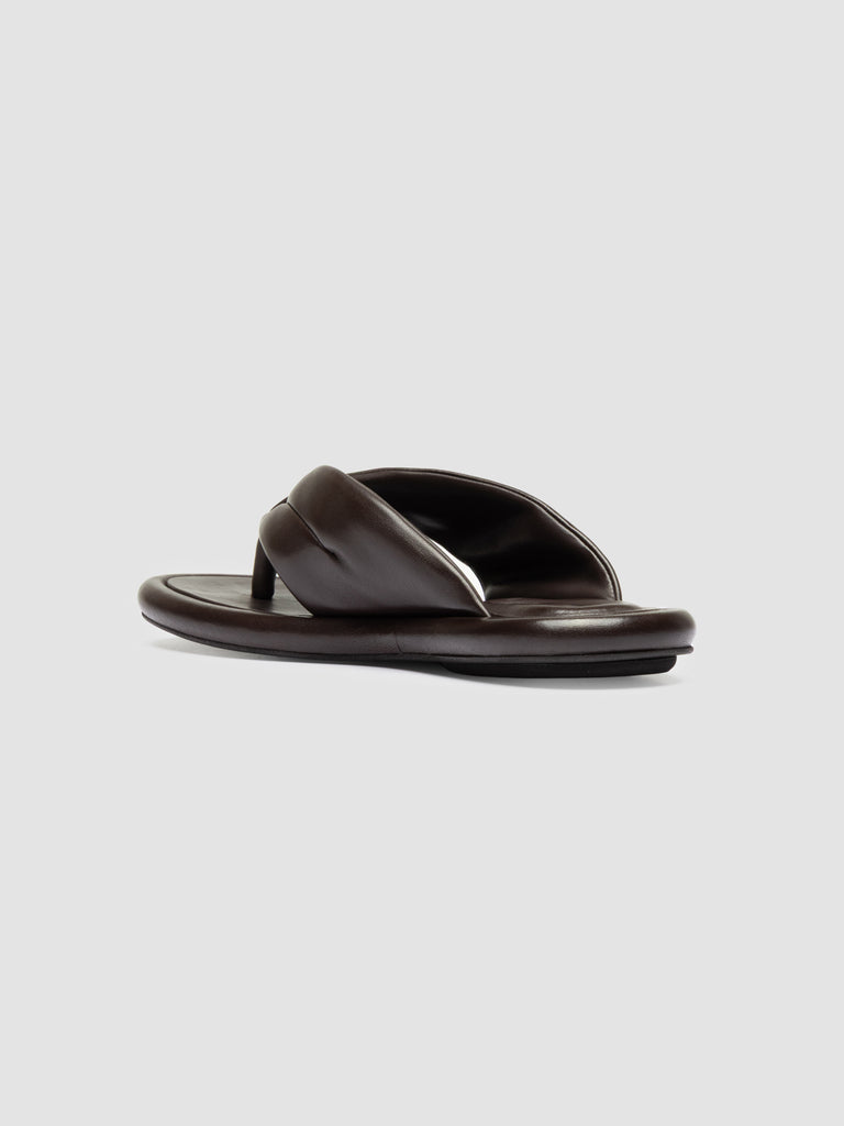 ESTENS 112 - Brown Leather Thong Sandals