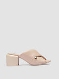 ETHEL 012_S - Beige Leather Slide Sandals - thumb image 1,side view