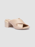 ETHEL 012_S - Beige Leather Slide Sandals - thumb image 3,side view