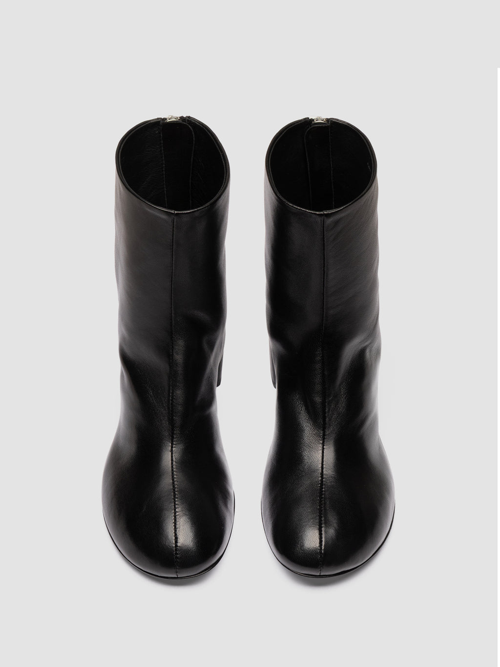 FLORE 012_W - Black Leather Zip Boots - image 2,side view