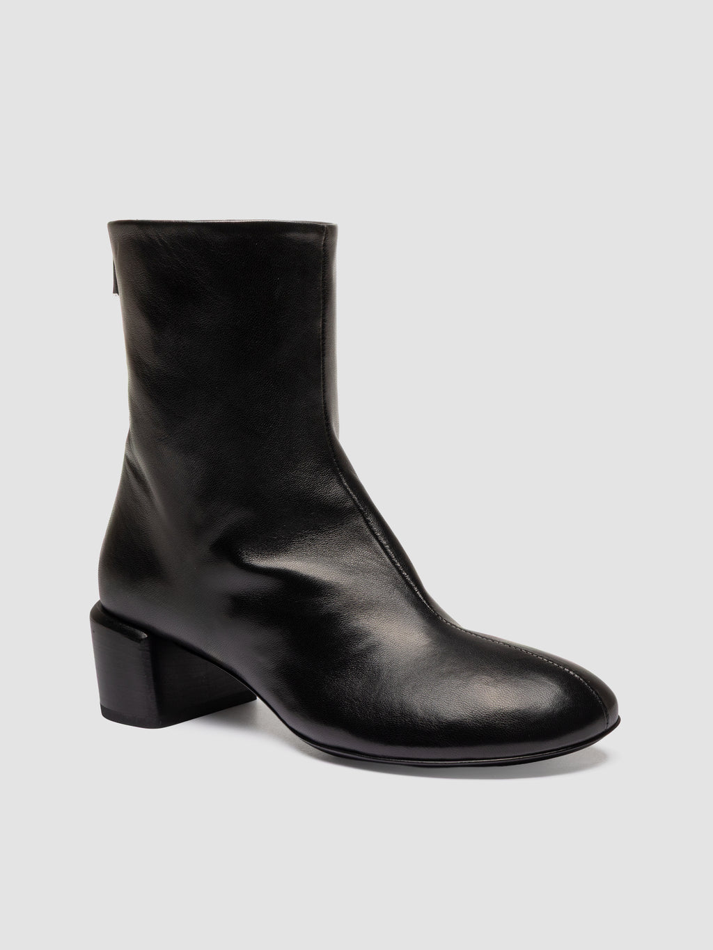 FLORE 012_W - Black Leather Zip Boots - image 3,side view