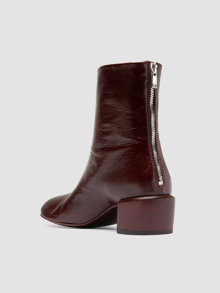 FLORE 012_W - Burgundy Leather Zip Boots