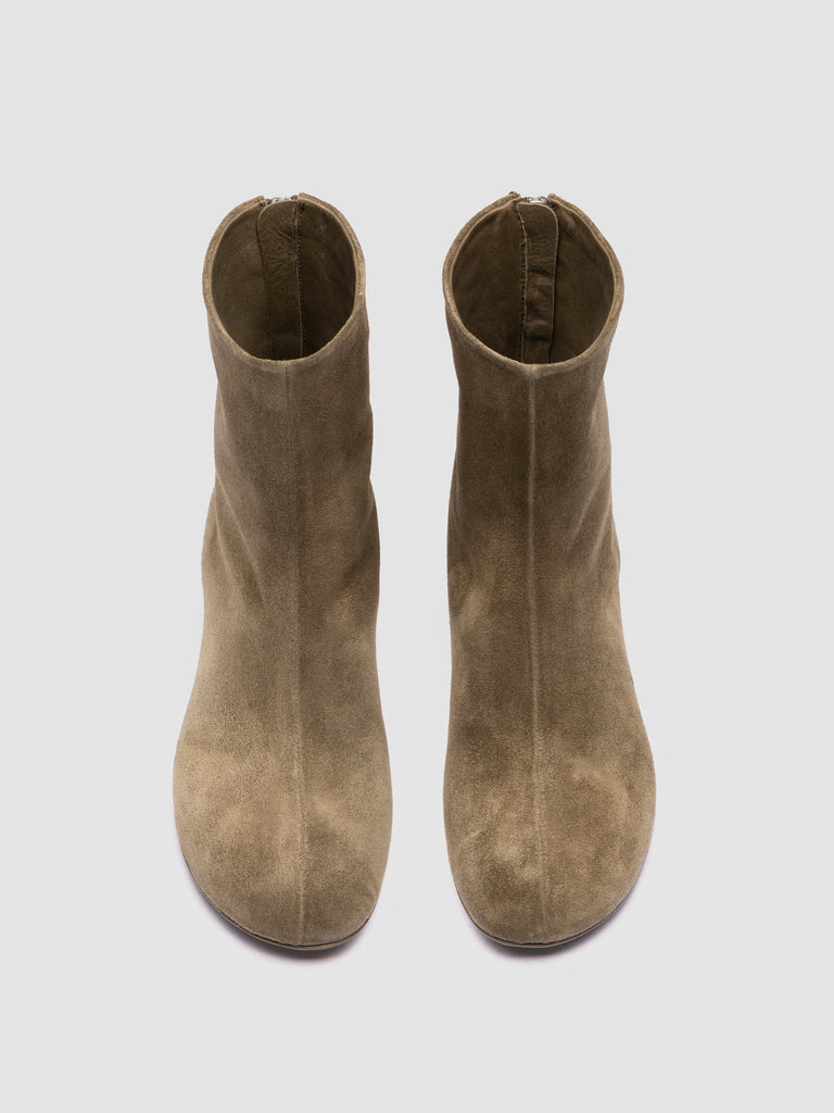FLORE 012_W - Stivali con Zip in Pelle Scamosciata Marrone