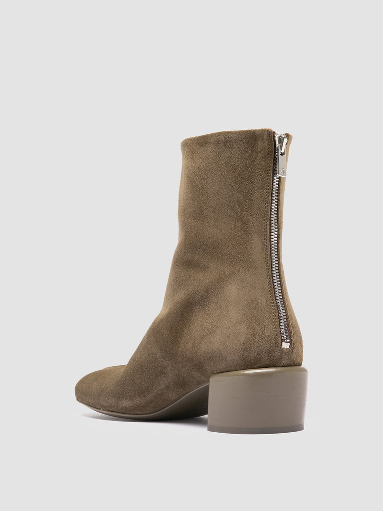 FLORE 012_W - Stivali con Zip in Pelle Scamosciata Marrone
