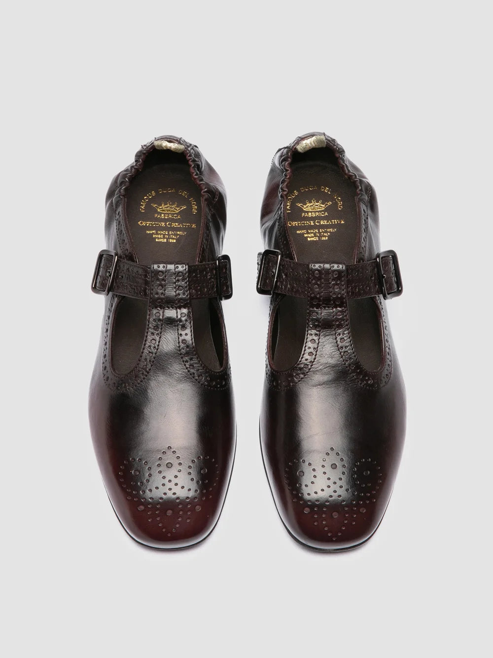 FONTRIERS 103 - Brown Leather T-bar Shoes - image 2,side view
