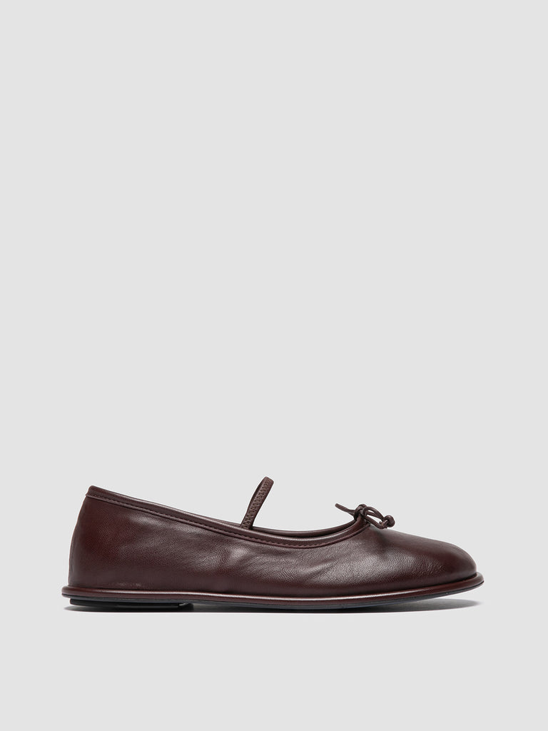 FONTAYNE 001 - Burgundy Leather Ballerina Shoes