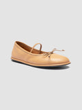 FONTAYNE 001 - Beige Leather Ballerina Shoes - thumb image 3,side view
