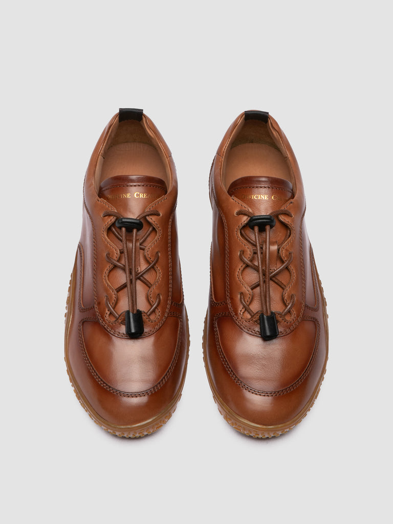 GHILLE 101 - Brown Leather Low Top Sneakers