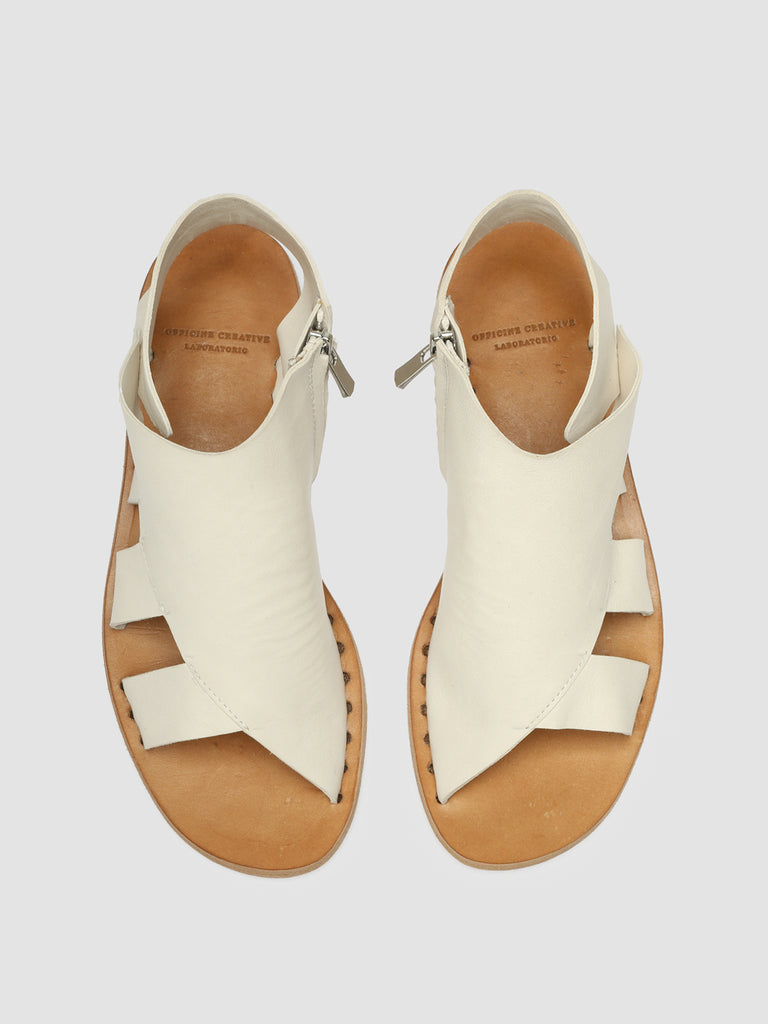 ITACA 044 - White Leather Peep Toe Sandals