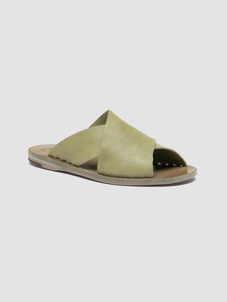ITACA 054 - Green Leather Slide Sandals