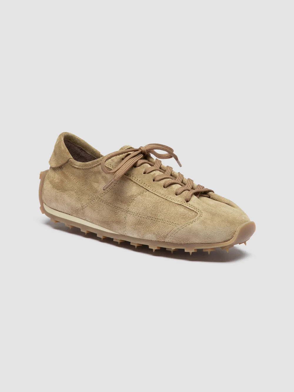 JARRED 101 - Beige Suede Low-Top Sneakers - image 3,side view