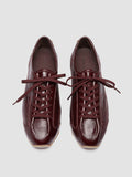 JARRED 102_W - Burgundy Leather Low Top Sneakers - thumb image 2,side view