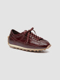 JARRED 102_W - Burgundy Leather Low Top Sneakers - thumb image 3,side view