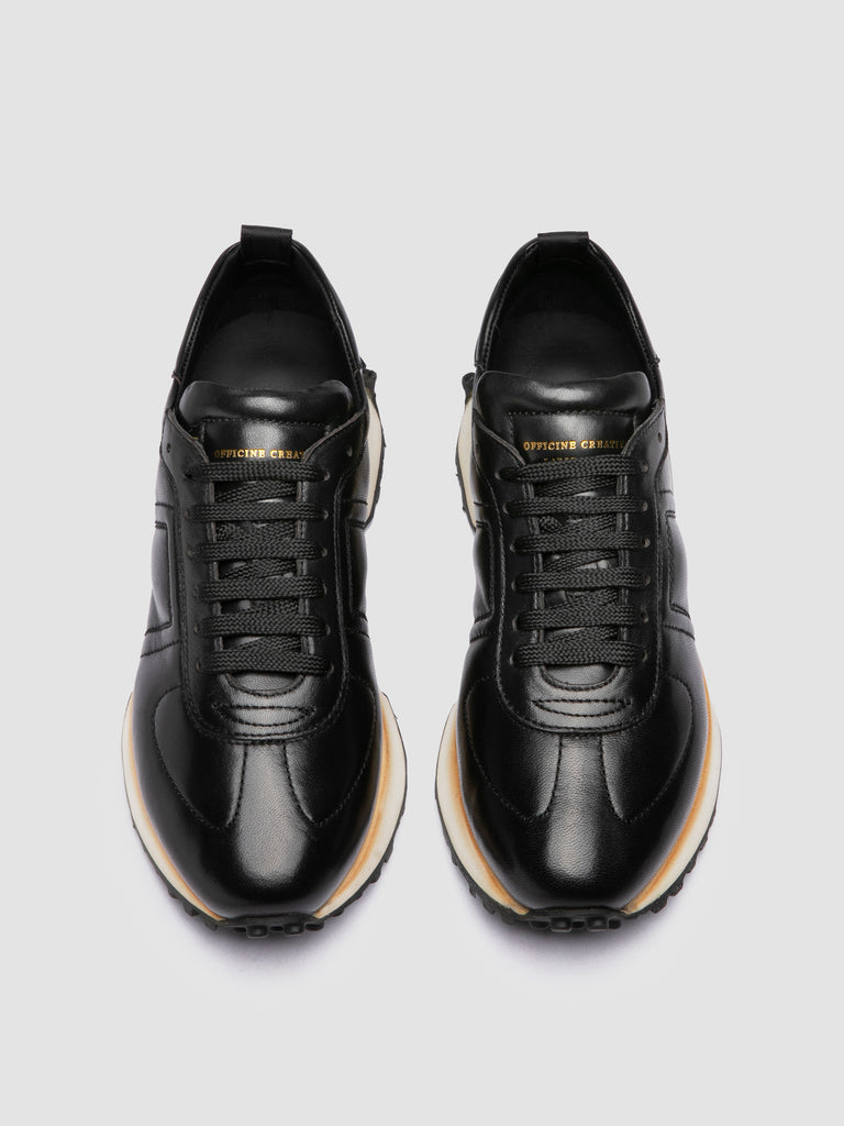 KASBA 103 - Black Leather Low Top Sneakers