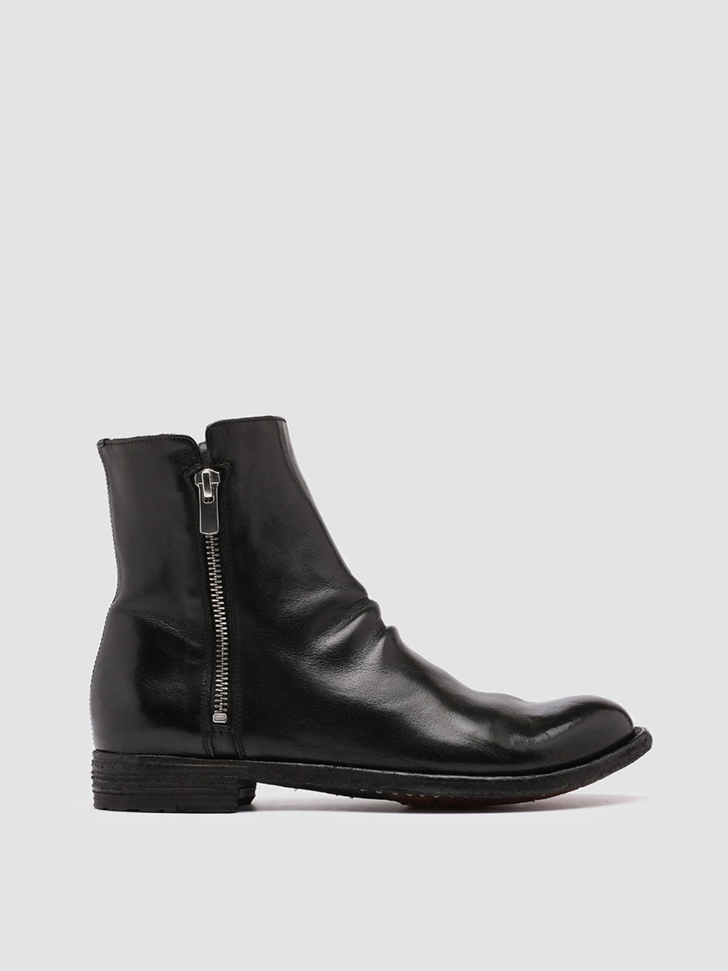 LEXIKON 096 - Black Leather Zip Boots - image 1,side view