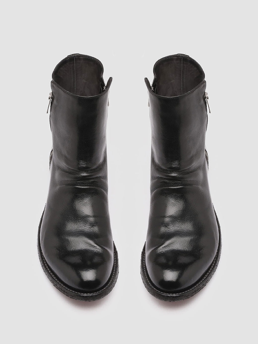 LEXIKON 096 - Black Leather Zip Boots - image 2,side view