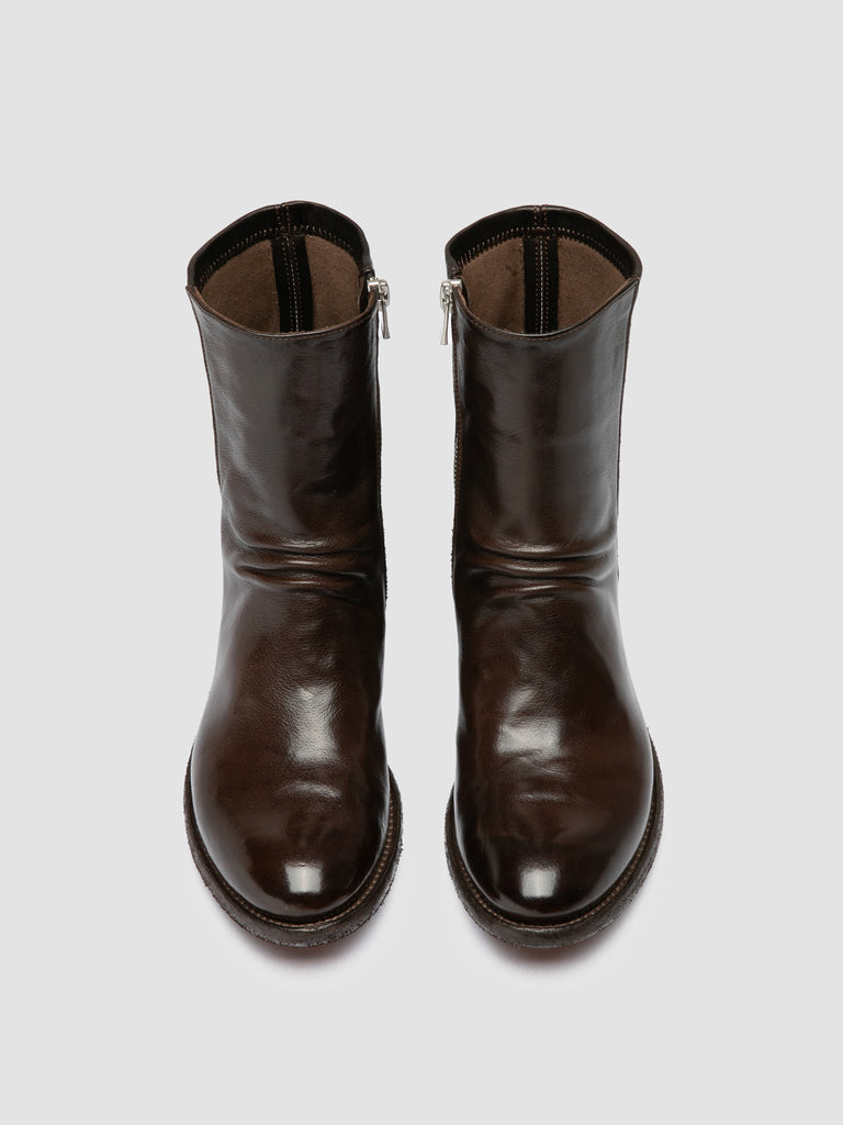 LISON 041 - Brown Leather Zipped Boots