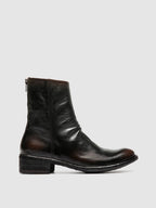 LISON 069 - Schwarze Stiefel aus Leder mit Reißverschluss