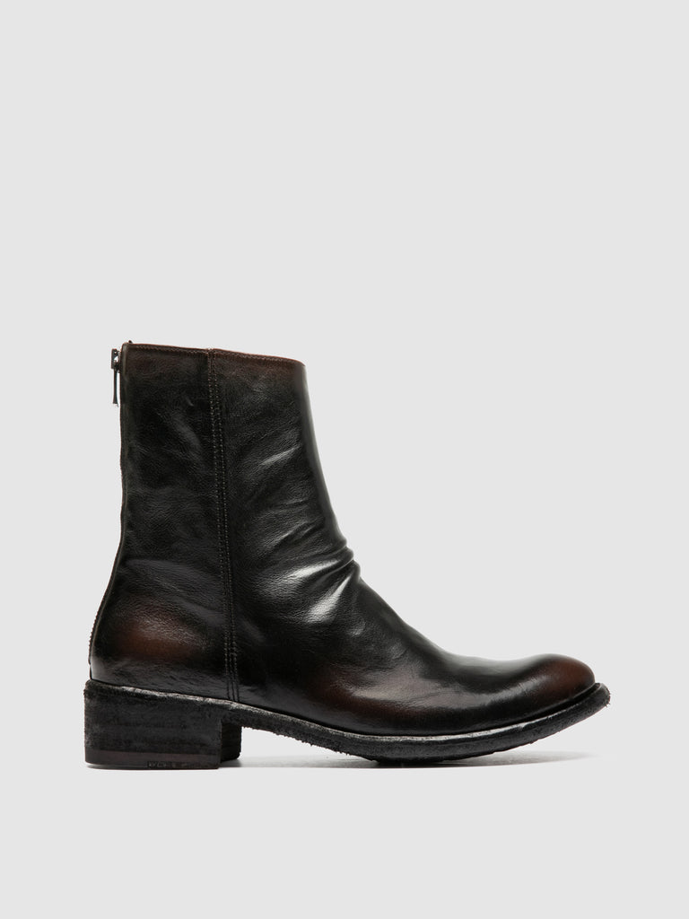 LISON 069 - Black Leather Zip Boots
