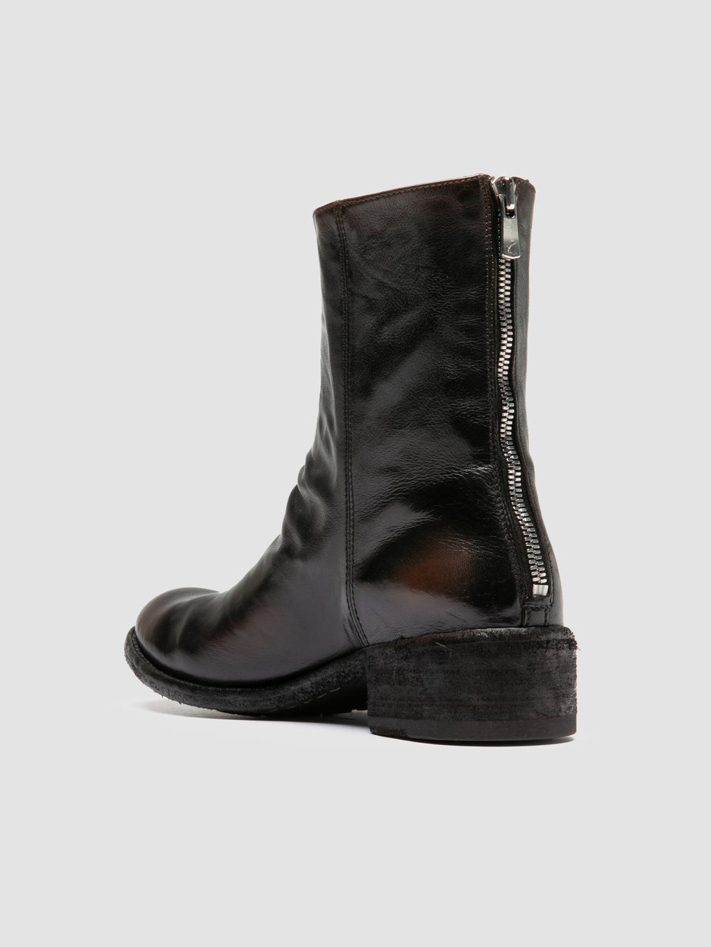 LISON 069 - Schwarze Stiefel aus Leder mit Reißverschluss - image 4,side view