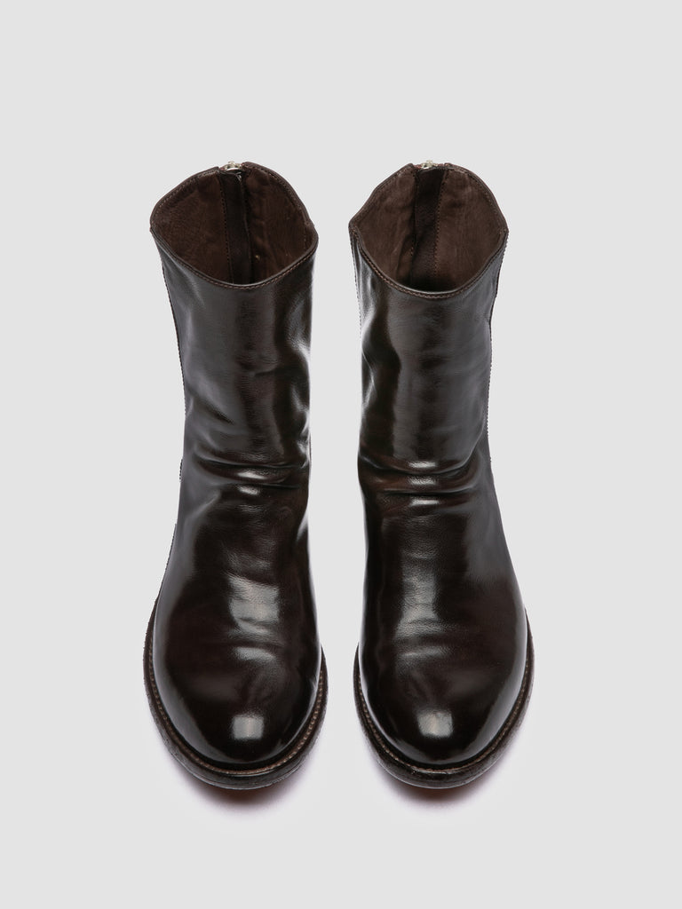 LISON 069 - Brown Leather Zip Boots