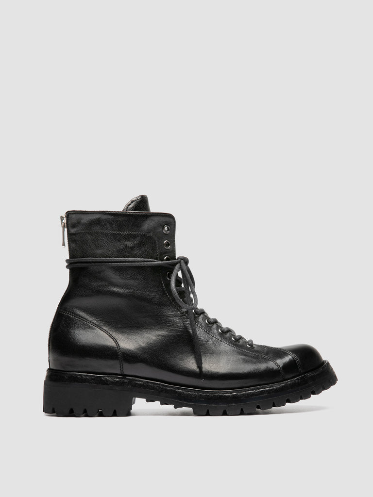 LORAINE 033 - Black Leather Zip Boots