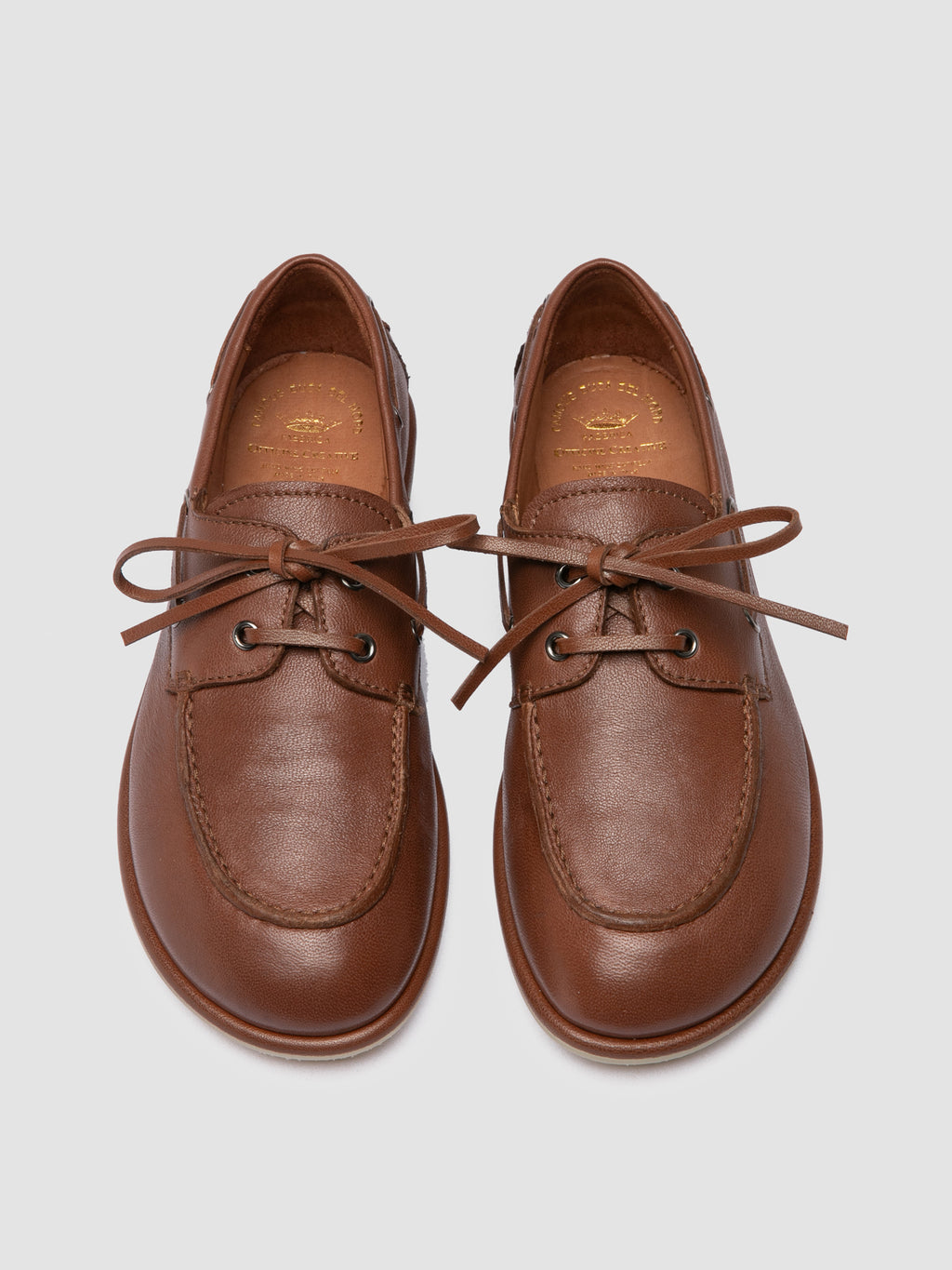 LOVE 101 - Brown Leather Boat Shoes - image 2,side view